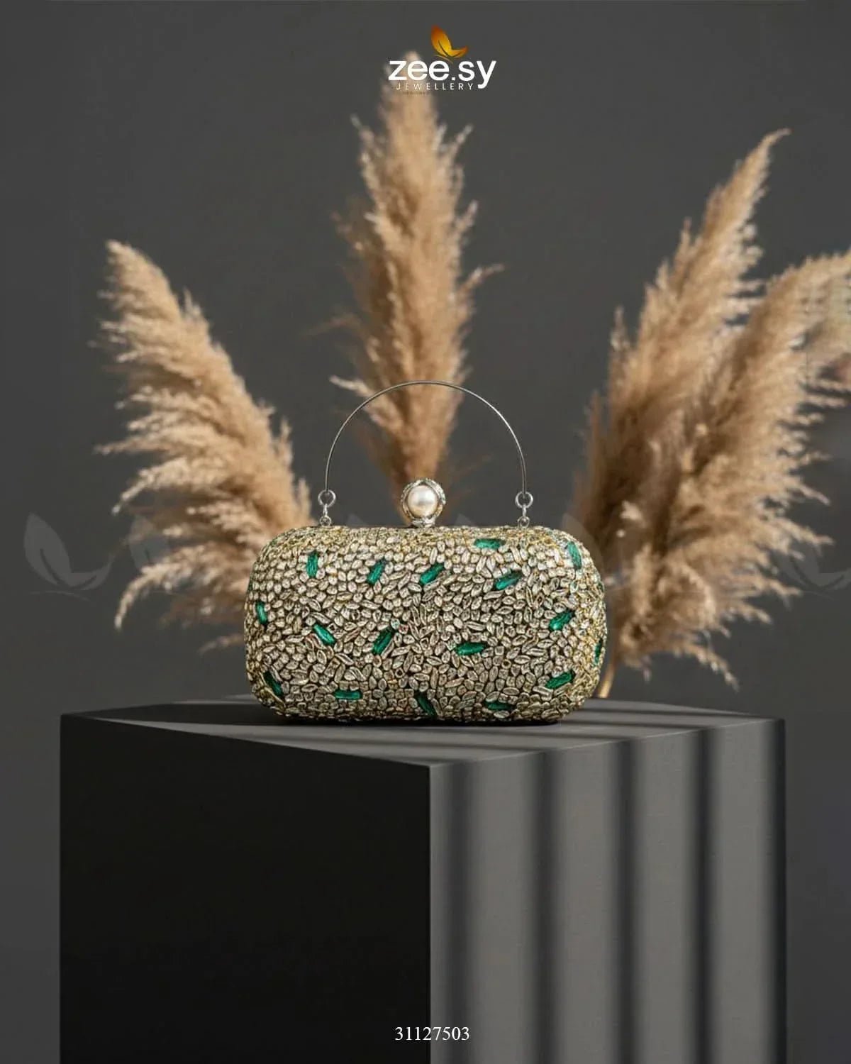 Majestic Gold Azure Evening Bag ACCESSORIES - Zeesy Jewellery Pakistan | Premium Artificial & Imitation Jewellery
