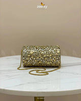 Midnight Reddish Kundan Clutch Bag ACCESSORIES - Zeesy Jewellery Pakistan | Premium Artificial & Imitation Jewellery
