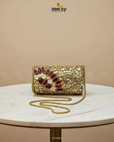 Midnight Reddish Kundan Clutch Bag ACCESSORIES - Zeesy Jewellery Pakistan | Premium Artificial & Imitation Jewellery