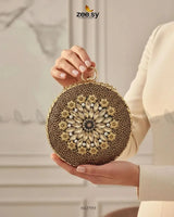 Midnight Sunburst Floral Ball Bag ACCESSORIES - Zeesy Jewellery Pakistan | Premium Artificial & Imitation Jewellery