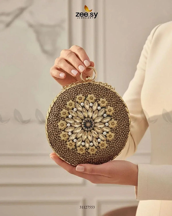 Midnight Sunburst Floral Ball Bag ACCESSORIES - Zeesy Jewellery Pakistan | Premium Artificial & Imitation Jewellery