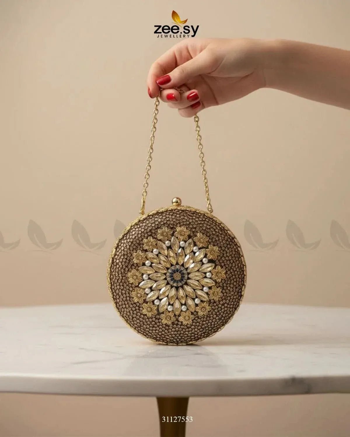 Midnight Sunburst Floral Ball Bag ACCESSORIES - Zeesy Jewellery Pakistan | Premium Artificial & Imitation Jewellery