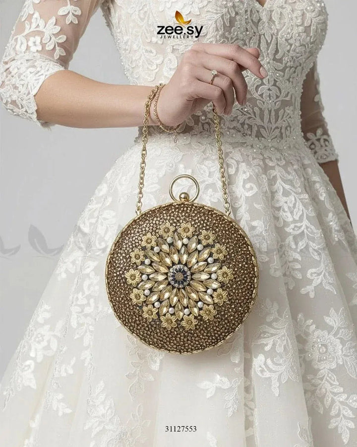 Midnight Sunburst Floral Ball Bag ACCESSORIES - Zeesy Jewellery Pakistan | Premium Artificial & Imitation Jewellery