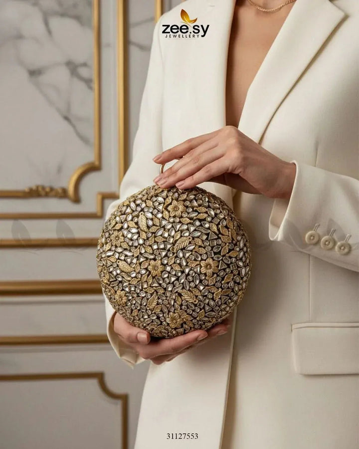 Midnight Sunburst Floral Ball Bag ACCESSORIES - Zeesy Jewellery Pakistan | Premium Artificial & Imitation Jewellery