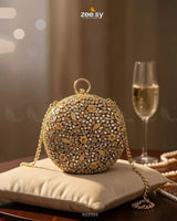 Midnight Sunburst Floral Ball Bag ACCESSORIES - Zeesy Jewellery Pakistan | Premium Artificial & Imitation Jewellery