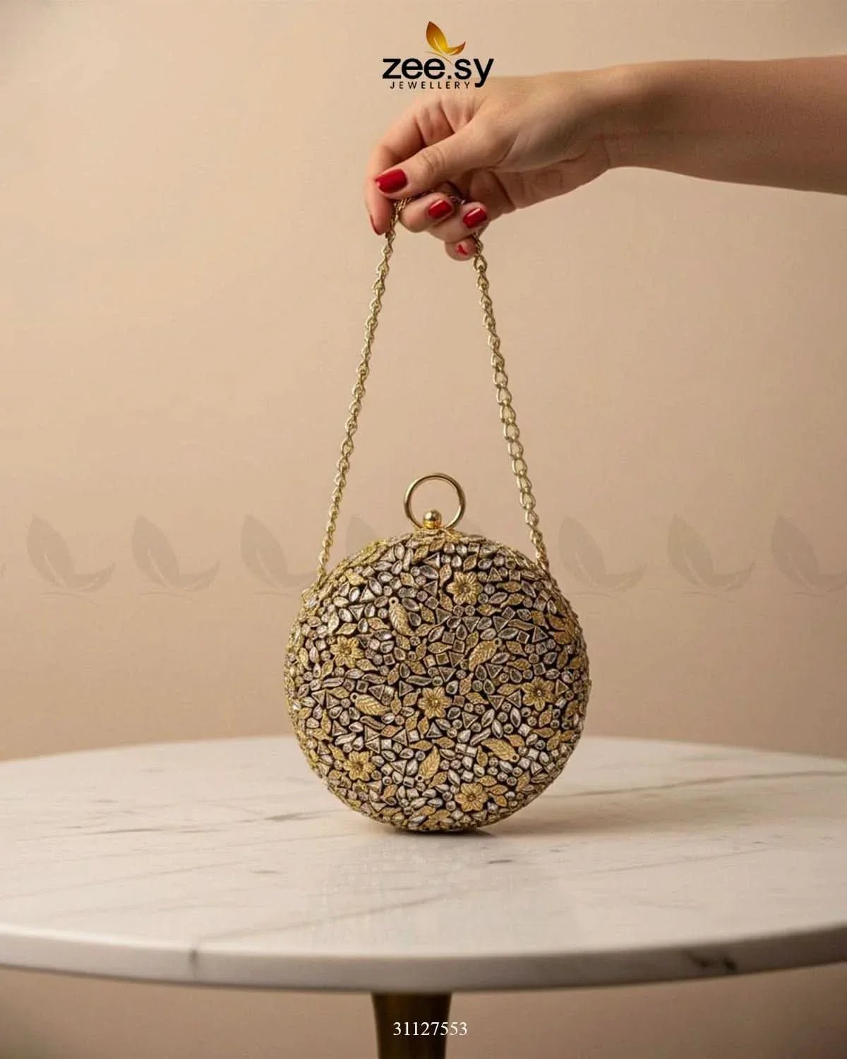 Midnight Sunburst Floral Ball Bag ACCESSORIES - Zeesy Jewellery Pakistan | Premium Artificial & Imitation Jewellery