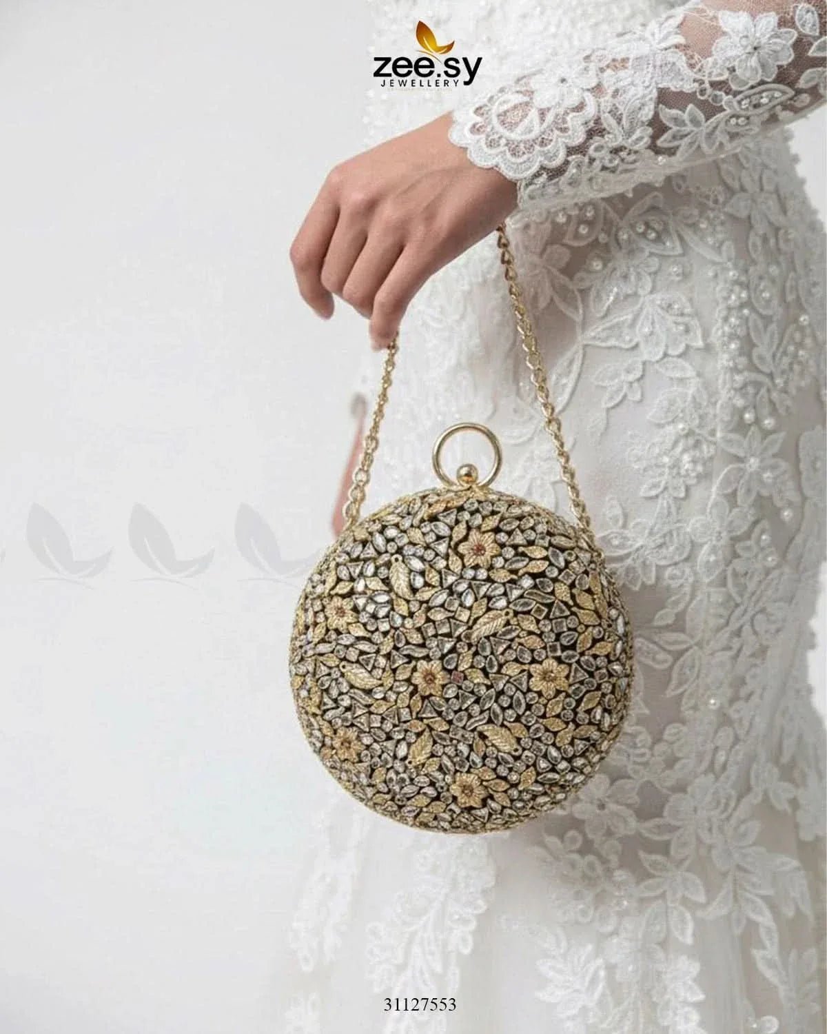Midnight Sunburst Floral Ball Bag ACCESSORIES - Zeesy Jewellery Pakistan | Premium Artificial & Imitation Jewellery