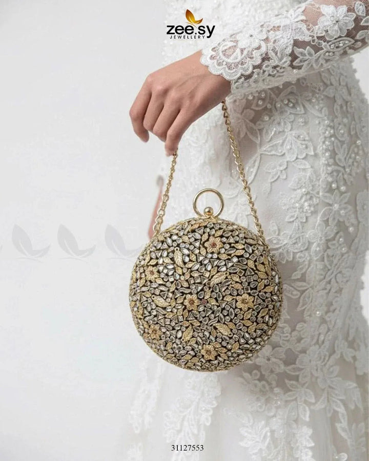 Midnight Sunburst Floral Ball Bag ACCESSORIES - Zeesy Jewellery Pakistan | Premium Artificial & Imitation Jewellery
