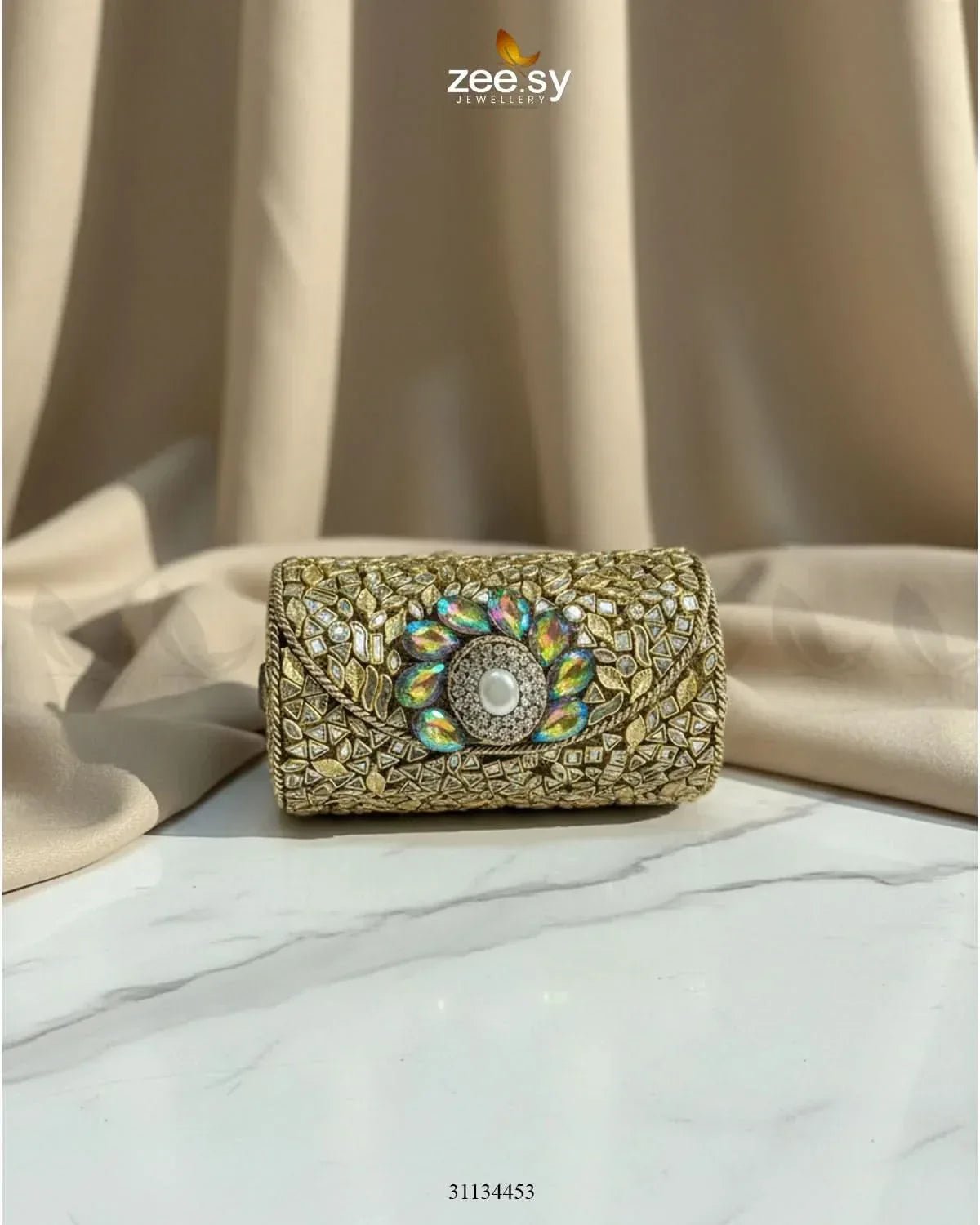 Moon Center Baroque Clutch Bag ACCESSORIES - Zeesy Jewellery Pakistan | Premium Artificial & Imitation Jewellery