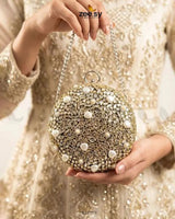 Moonlit Iridescent Bloom Clutch Bag ACCESSORIES - Zeesy Jewellery Pakistan | Premium Artificial & Imitation Jewellery