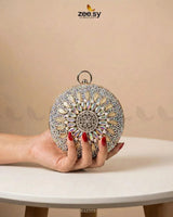 Moonlit Iridescent Bloom Clutch Bag ACCESSORIES - Zeesy Jewellery Pakistan | Premium Artificial & Imitation Jewellery