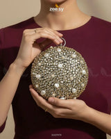 Moonlit Iridescent Bloom Clutch Bag ACCESSORIES - Zeesy Jewellery Pakistan | Premium Artificial & Imitation Jewellery