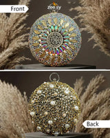 Moonlit Iridescent Bloom Clutch Bag ACCESSORIES - Zeesy Jewellery Pakistan | Premium Artificial & Imitation Jewellery