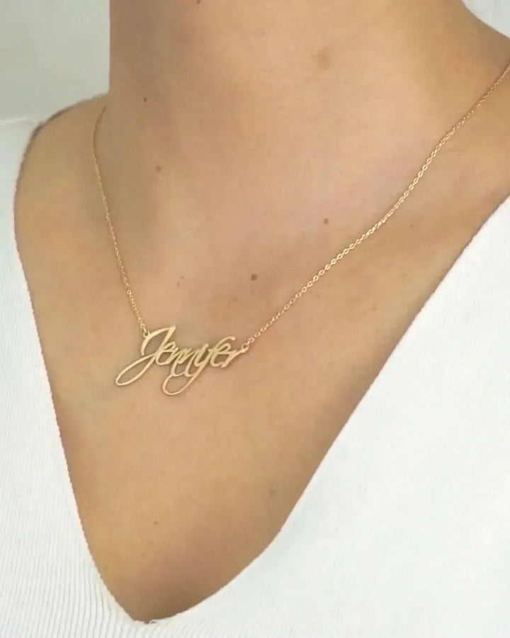 Personalized Name Necklace - Golden ACCESSORIES - Zeesy Jewellery Pakistan | Premium Artificial & Imitation Jewellery