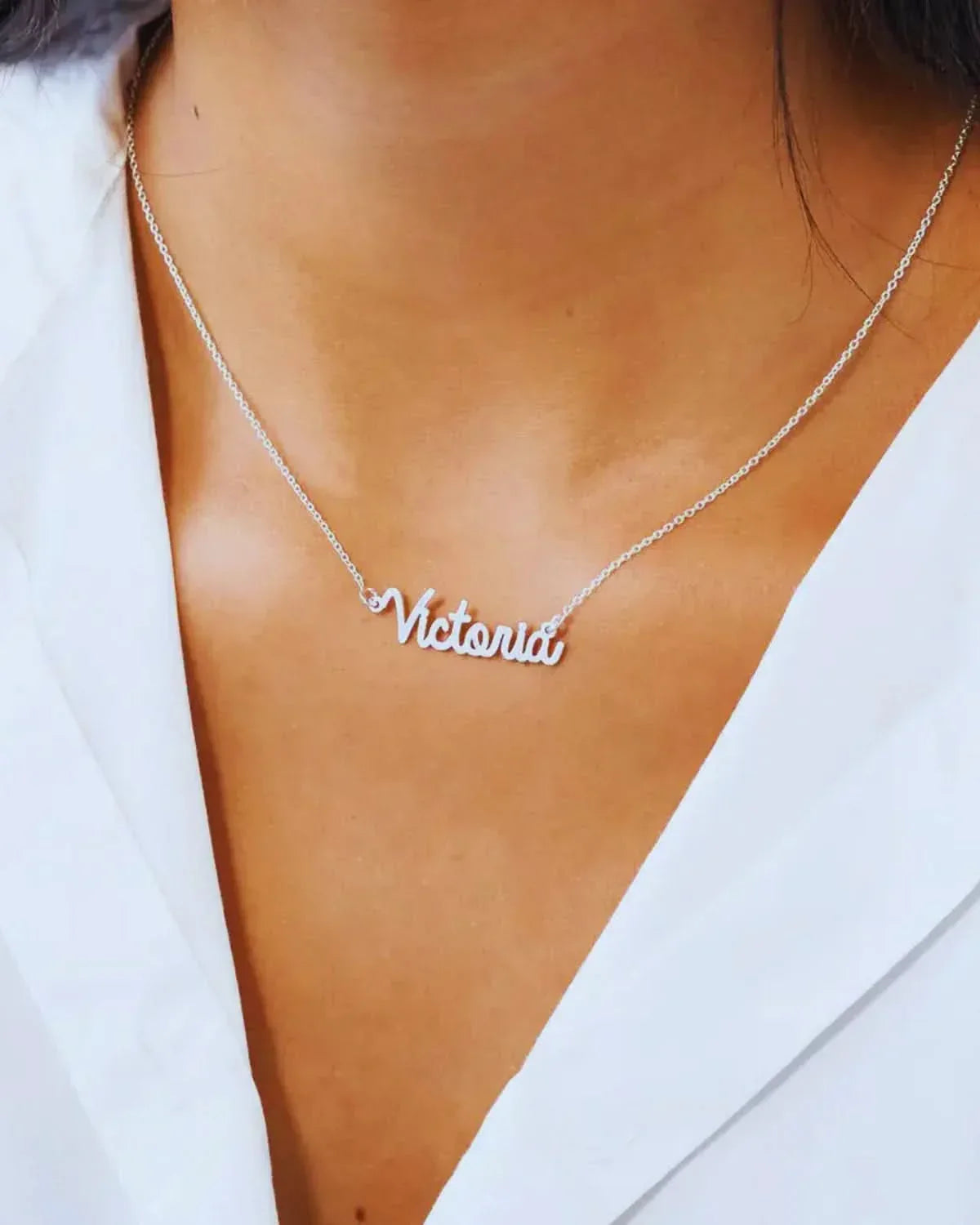 Personalized Name Necklace - Silver ACCESSORIES - Zeesy Jewellery Pakistan | Premium Artificial & Imitation Jewellery