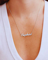 Personalized Name Necklace - Silver - Zeesy.pk