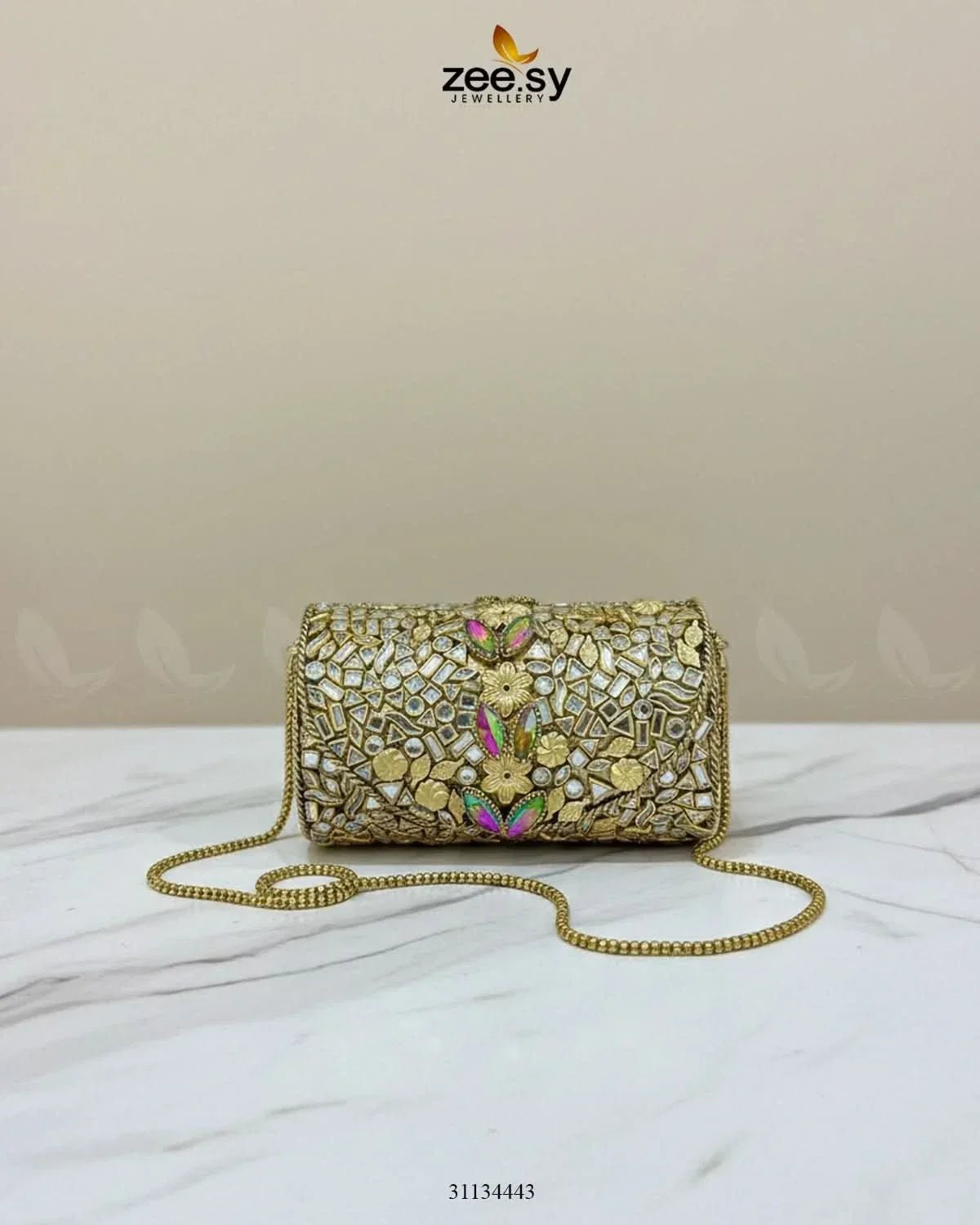 Royal Heritage Floral Clutch Bag ACCESSORIES - Zeesy Jewellery Pakistan | Premium Artificial & Imitation Jewellery