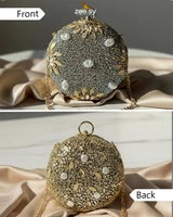 Royal Leaf's Rhinestone Clutch Bag ACCESSORIES - Zeesy Jewellery Pakistan | Premium Artificial & Imitation Jewellery