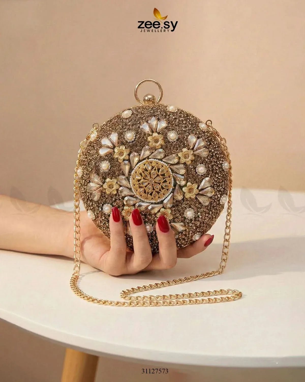 Royal Starburst Bloom Clutch Bag ACCESSORIES - Zeesy Jewellery Pakistan | Premium Artificial & Imitation Jewellery