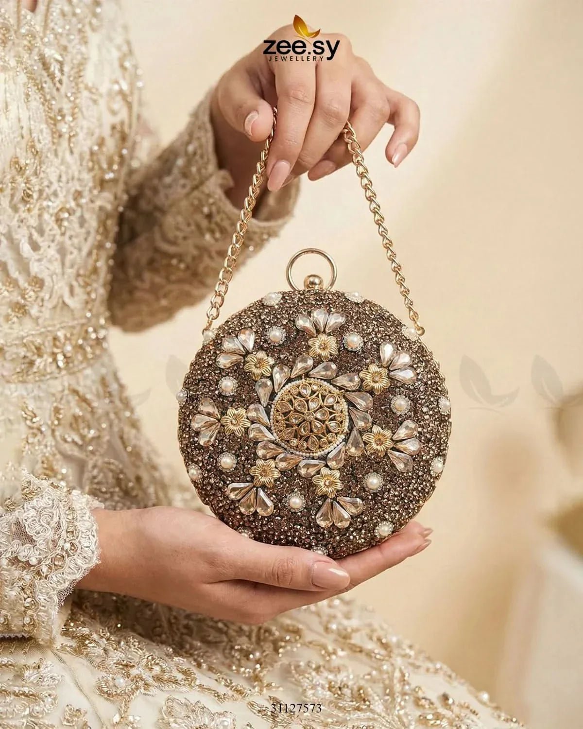 Royal Starburst Bloom Clutch Bag ACCESSORIES - Zeesy Jewellery Pakistan | Premium Artificial & Imitation Jewellery