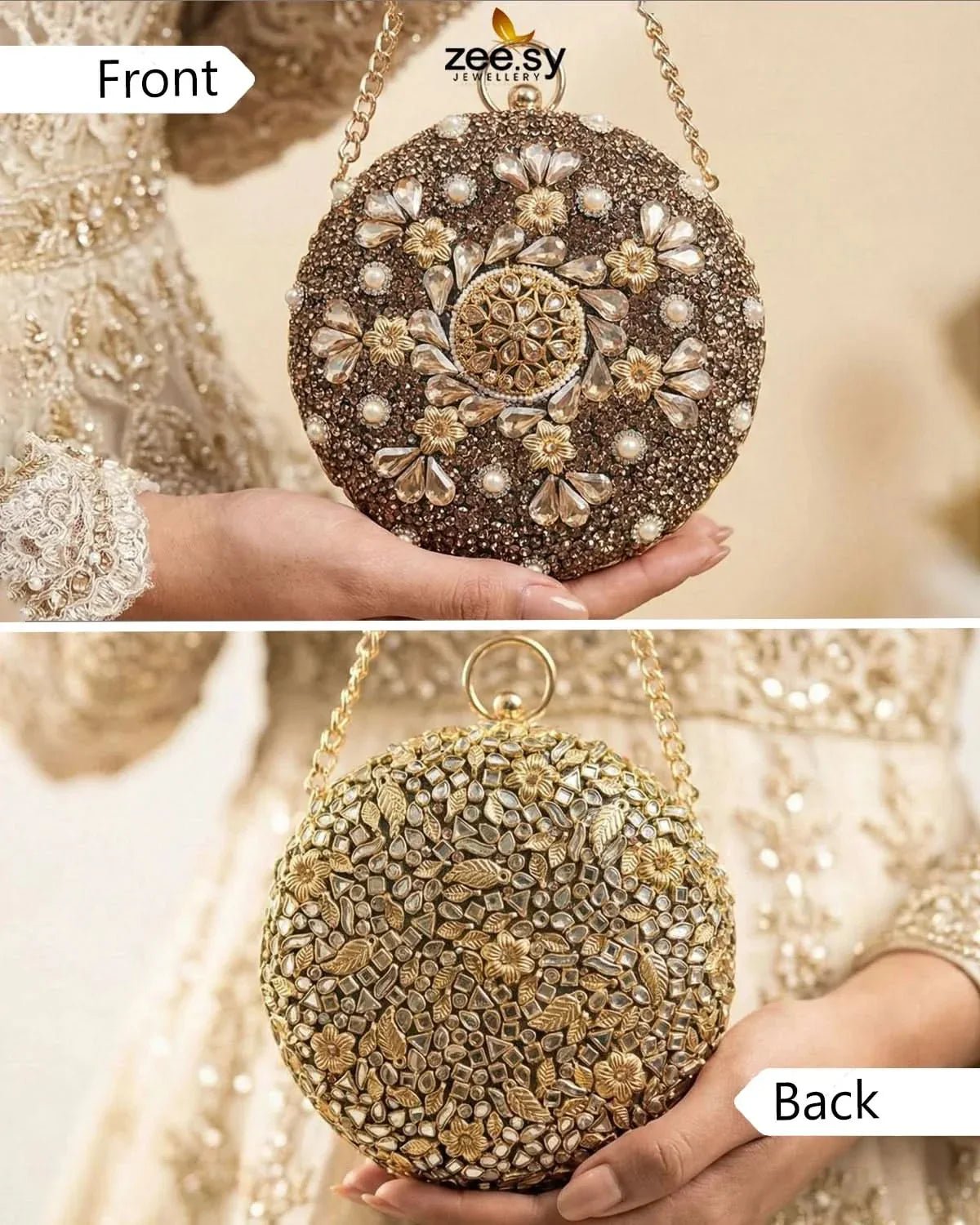 Royal Starburst Bloom Clutch Bag ACCESSORIES - Zeesy Jewellery Pakistan | Premium Artificial & Imitation Jewellery