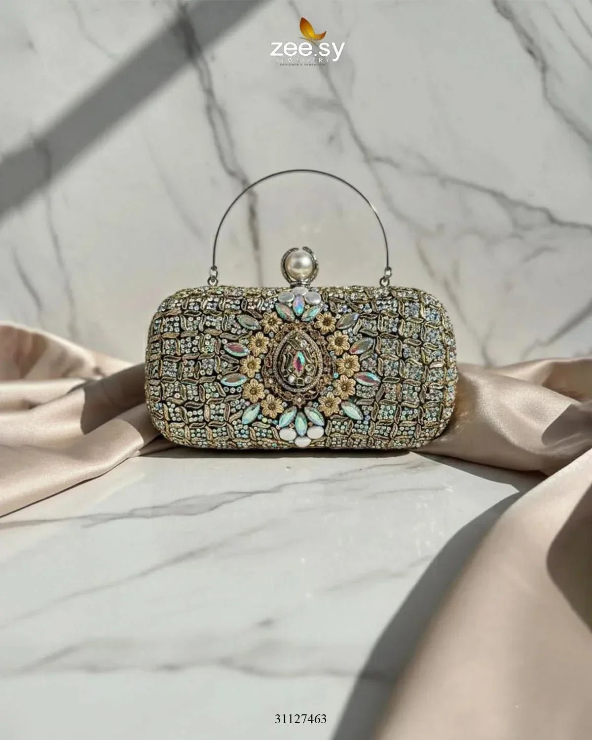 Shimmering Baroque Pearl Bag ACCESSORIES - Zeesy Jewellery Pakistan | Premium Artificial & Imitation Jewellery