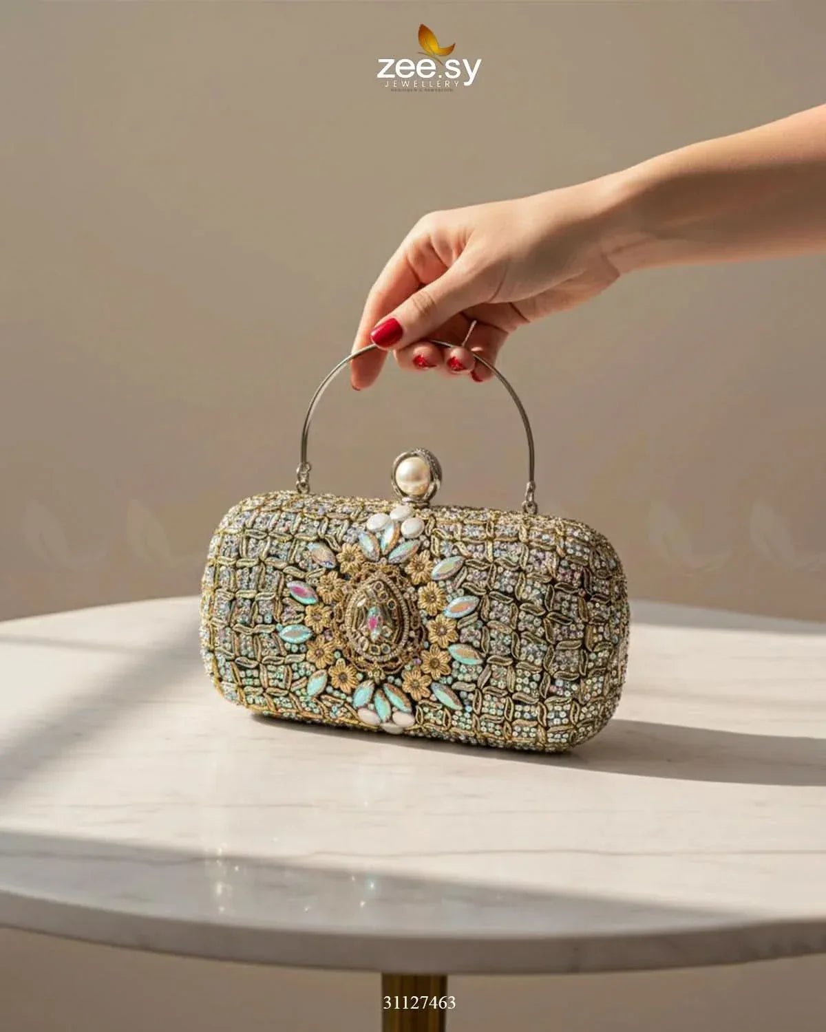 Shimmering Baroque Pearl Bag ACCESSORIES - Zeesy Jewellery Pakistan | Premium Artificial & Imitation Jewellery
