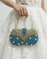 Tropical Azure Butterfly Clutch Bag ACCESSORIES - Zeesy Jewellery Pakistan | Premium Artificial & Imitation Jewellery