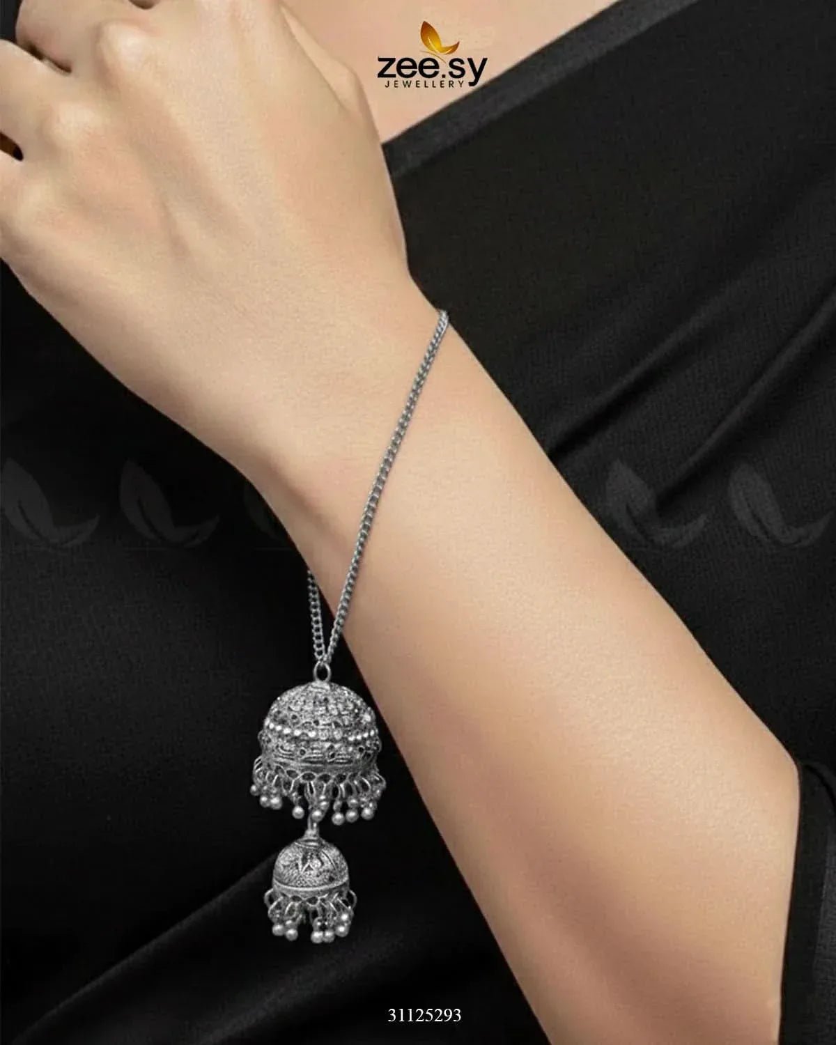 Punjabi Mini Kaleera Wrist Dangler Silver ACCESSORIES - Zeesy Jewellery Pakistan | Premium Artificial & Imitation Jewellery