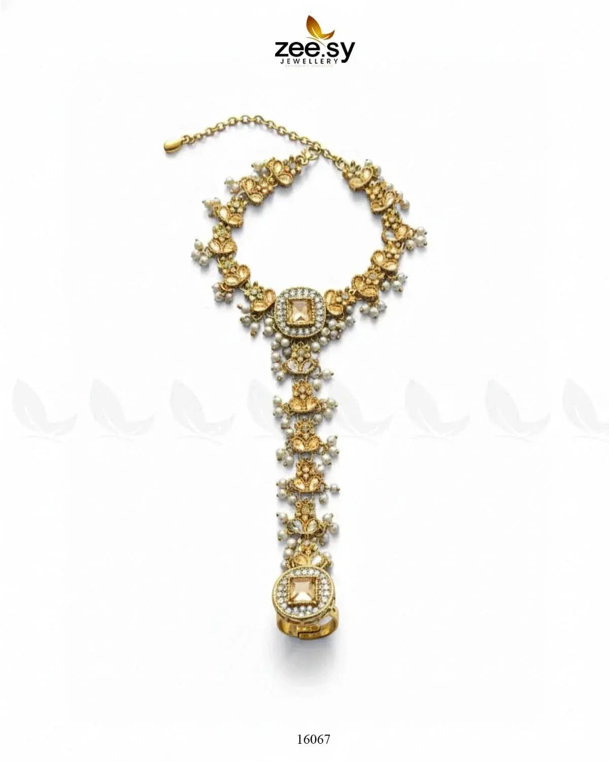 Majestic Azalea Hand Anja Accessories Golden Champagne ACCESSORIES - Zeesy Jewellery Pakistan | Premium Artificial & Imitation Jewellery