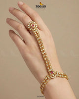 Zarmina Floral Kundan Anja Bracelet ACCESSORIES - Zeesy Jewellery Pakistan | Premium Artificial & Imitation Jewellery