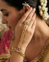 Zarmina Floral Kundan Anja Bracelet ACCESSORIES - Zeesy Jewellery Pakistan | Premium Artificial & Imitation Jewellery