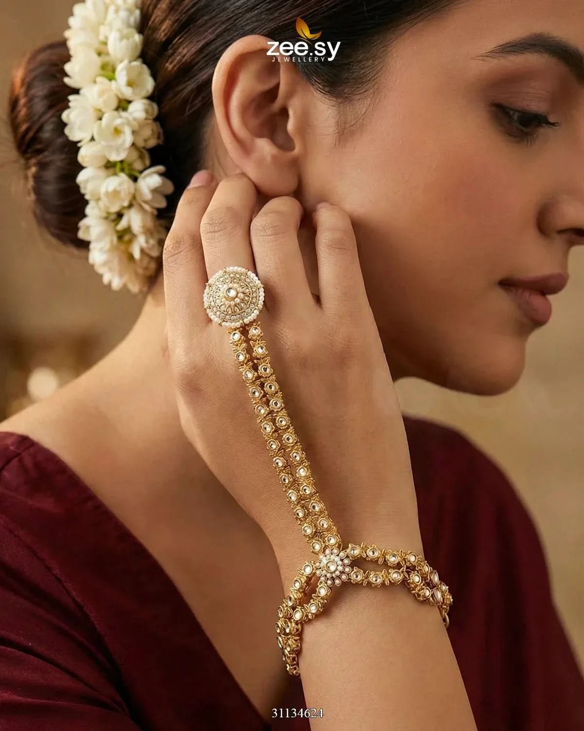 Imperial Kundan Anja Bracelet ACCESSORIES - Zeesy Jewellery Pakistan | Premium Artificial & Imitation Jewellery