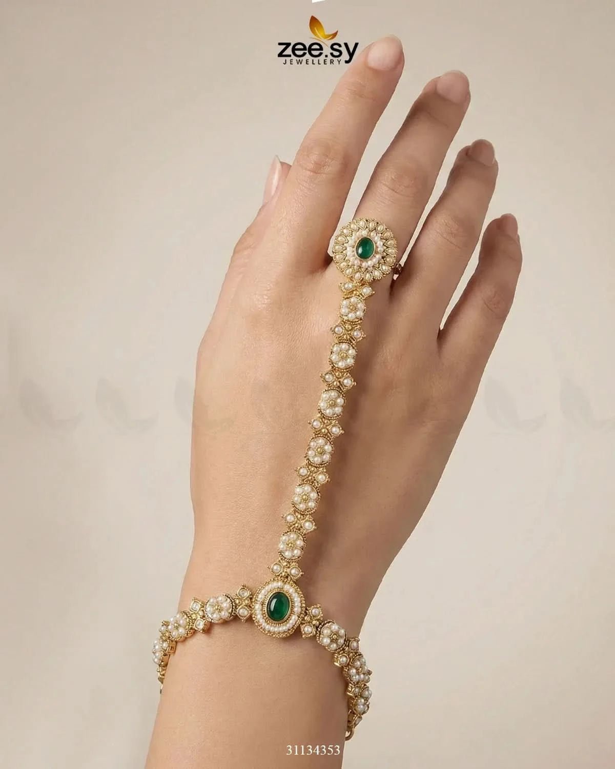 Roxane Flower Kundan Anja Bracelet ACCESSORIES - Zeesy Jewellery Pakistan | Premium Artificial & Imitation Jewellery