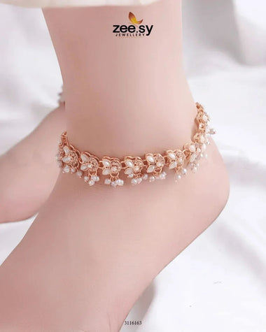 Nemesia Anklets White Anklets - Zeesy Jewellery Pakistan | Premium Artificial & Imitation Jewellery