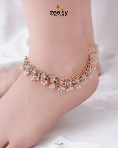 Nemesia Anklets Blue Anklets - Zeesy Jewellery Pakistan | Premium Artificial & Imitation Jewellery