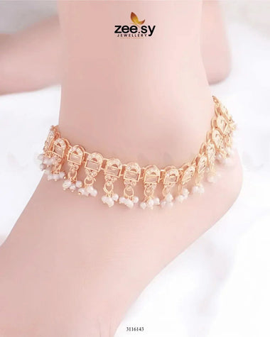 Rutilated Anklet Champagne Anklets - Zeesy Jewellery Pakistan | Premium Artificial & Imitation Jewellery