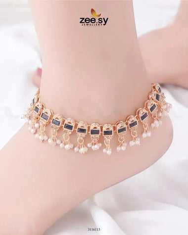Rutilated Anklet Blue Anklets - Zeesy Jewellery Pakistan | Premium Artificial & Imitation Jewellery