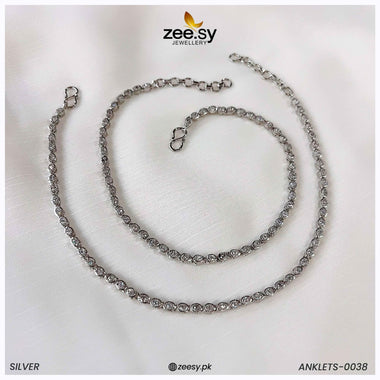 ANKLETS-0038 Silver Anklets - Zeesy Jewellery Pakistan | Premium Artificial & Imitation Jewellery