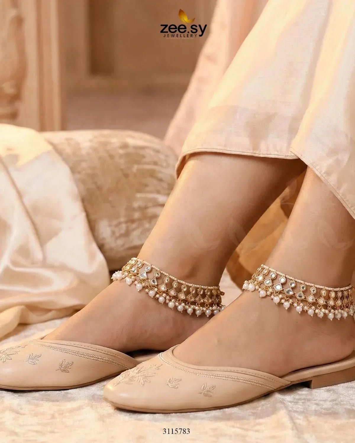 Benitoite Anklets Anklets - Zeesy Jewellery Pakistan | Premium Artificial & Imitation Jewellery