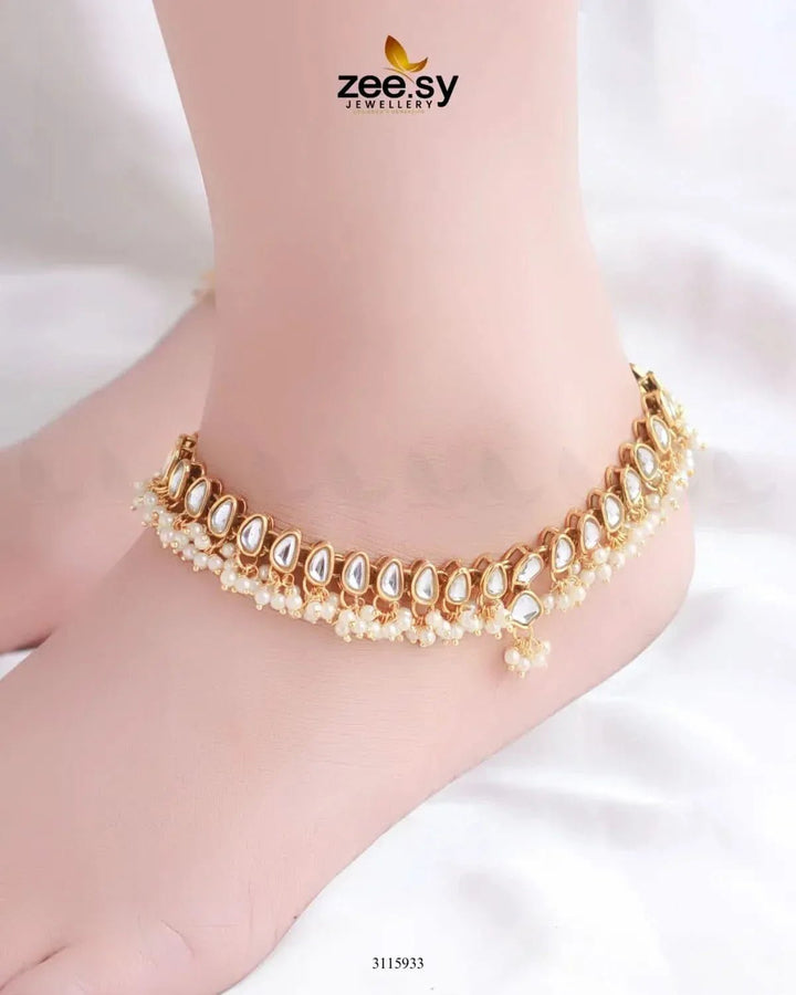 Zultanite Anklet Golden white Anklets - Zeesy Jewellery Pakistan | Premium Artificial & Imitation Jewellery