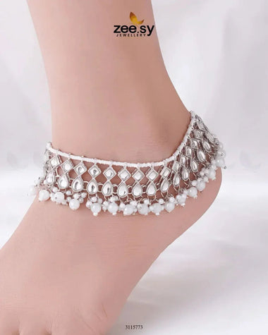 Tanzanite Anklet Silver White Anklets - Zeesy Jewellery Pakistan | Premium Artificial & Imitation Jewellery
