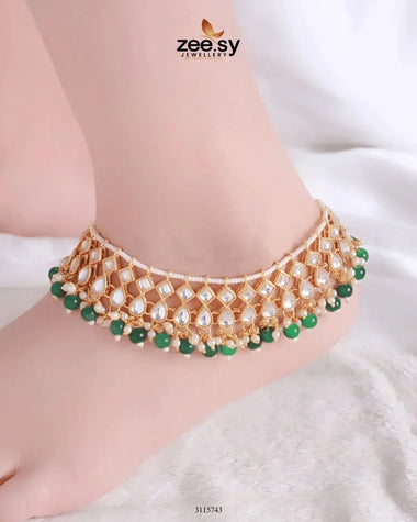Tanzanite Anklet Green Anklets - Zeesy Jewellery Pakistan | Premium Artificial & Imitation Jewellery