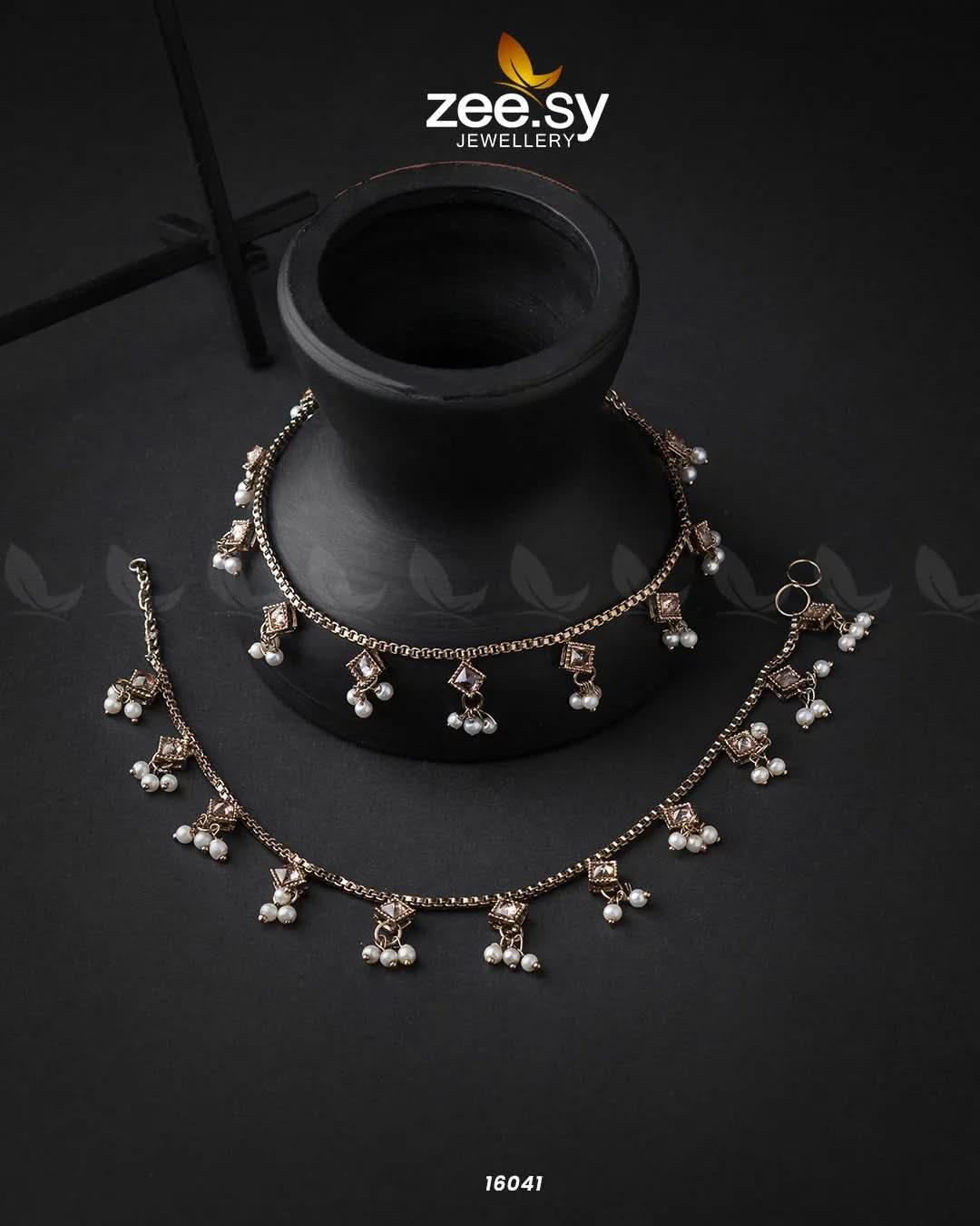 Cubic Anklets Antique Anklets - Zeesy Jewellery Pakistan | Premium Artificial & Imitation Jewellery