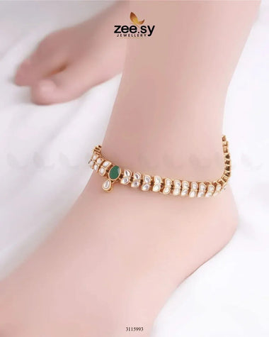 Arezzo Anklet Green Anklets - Zeesy Jewellery Pakistan | Premium Artificial & Imitation Jewellery