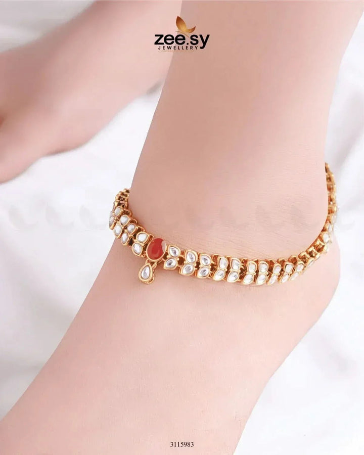 Arezzo Anklet Red Anklets - Zeesy Jewellery Pakistan | Premium Artificial & Imitation Jewellery