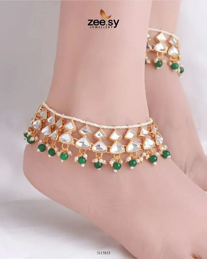 Minisha Anklets Green Anklets - Zeesy Jewellery Pakistan | Premium Artificial & Imitation Jewellery