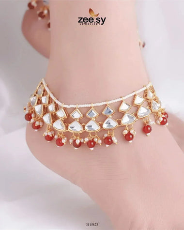 Minisha Anklets Red Anklets - Zeesy Jewellery Pakistan | Premium Artificial & Imitation Jewellery