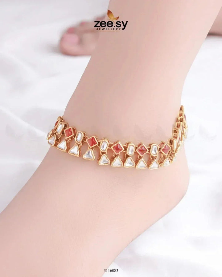 Shungite Anklet Red Anklets - Zeesy Jewellery Pakistan | Premium Artificial & Imitation Jewellery