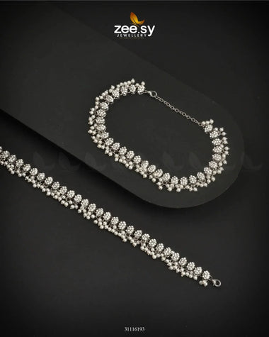 Zephyr Delicate Shimmer Anklets Silver Anklets - Zeesy Jewellery Pakistan | Premium Artificial & Imitation Jewellery